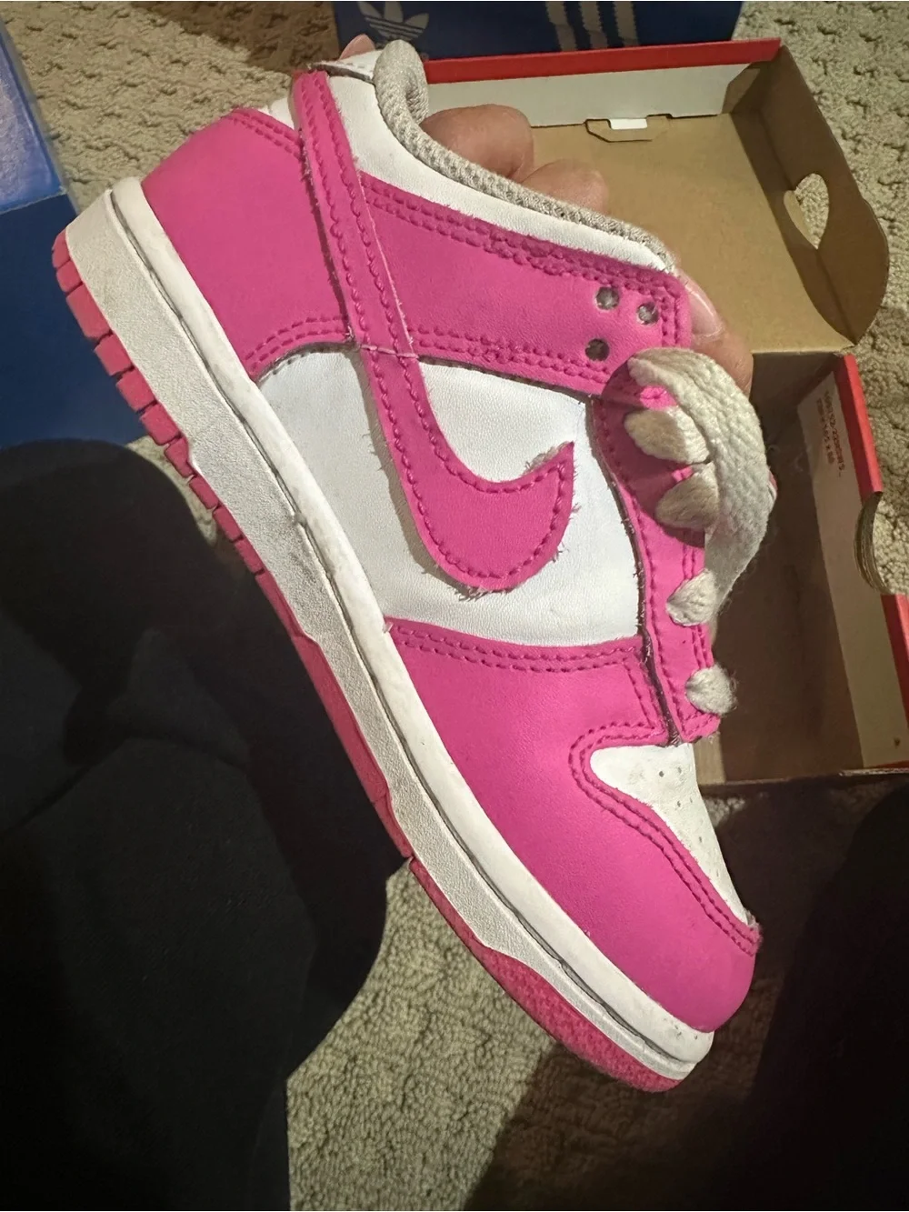 Nike Dunk Kids' Pink and White Low-Top Sneakers